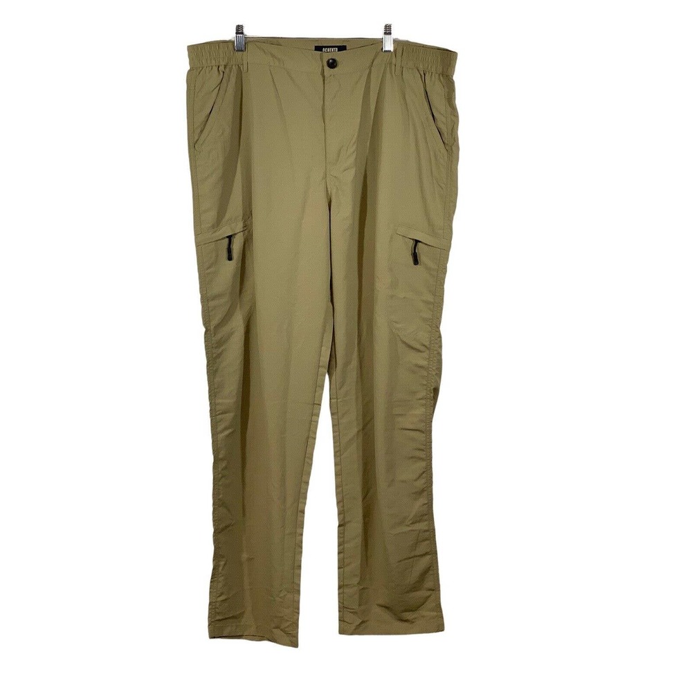 Ochenta Men’s Quick Dry Tan Cargo Pants Multi Pockets 100% Polyester NWT 36